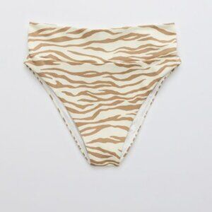 BOGO NWT Aerie Animal Print Pique High Cut Cheeky Bikini Bottom Soft Muslin XXL